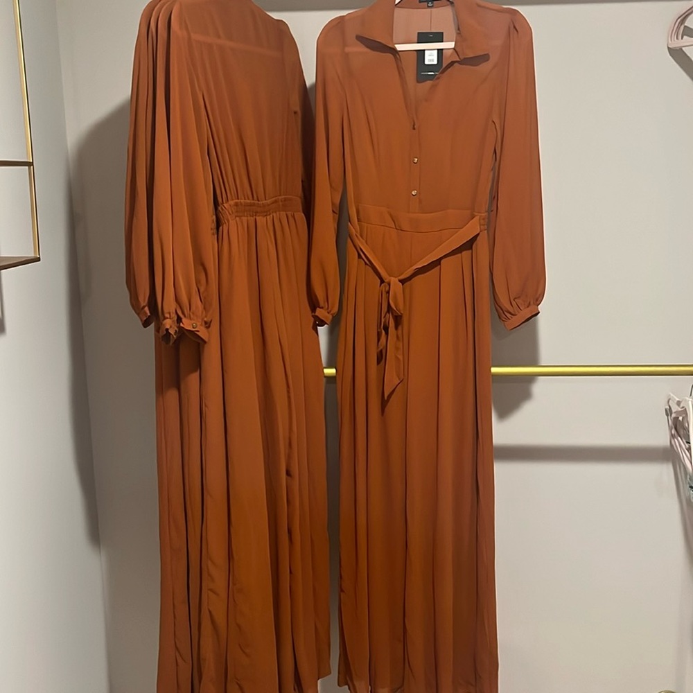 Brand new copper satin jumpsuit
